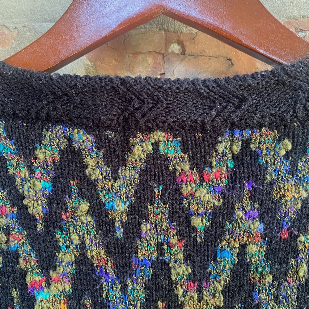 Vintage Concrete Mix 90s cardigan button down sweater multicolor grandpa Men's S - Picture 4 of 7